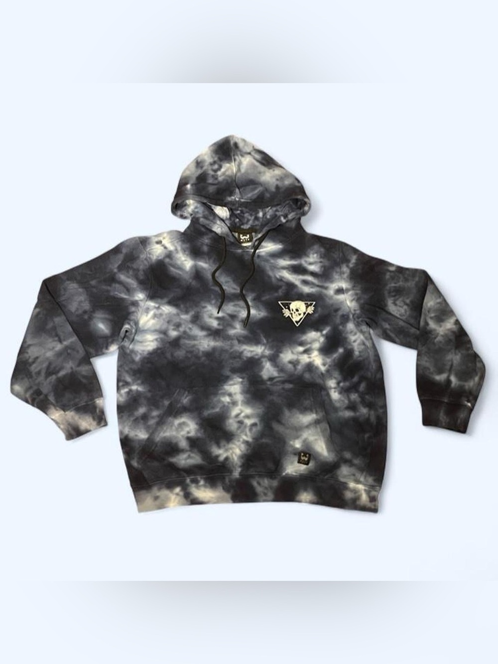 Tie-Dye Skull Crewneck Sweatshirt - Black & White